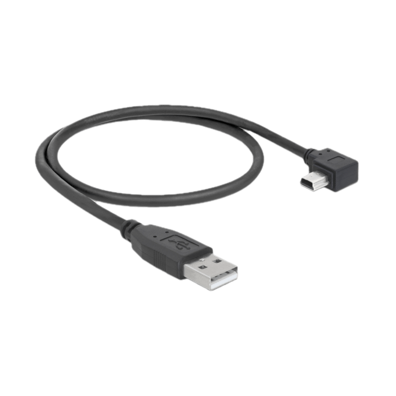 2x USB 2.0-A male > USB mini-B 5pin male coudé 1 m