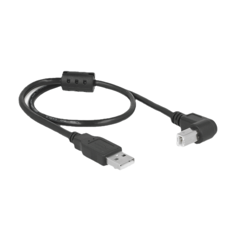 2x USB 2.0 Type-A male > USB 2.0 Type-B male coudé 1 m black
