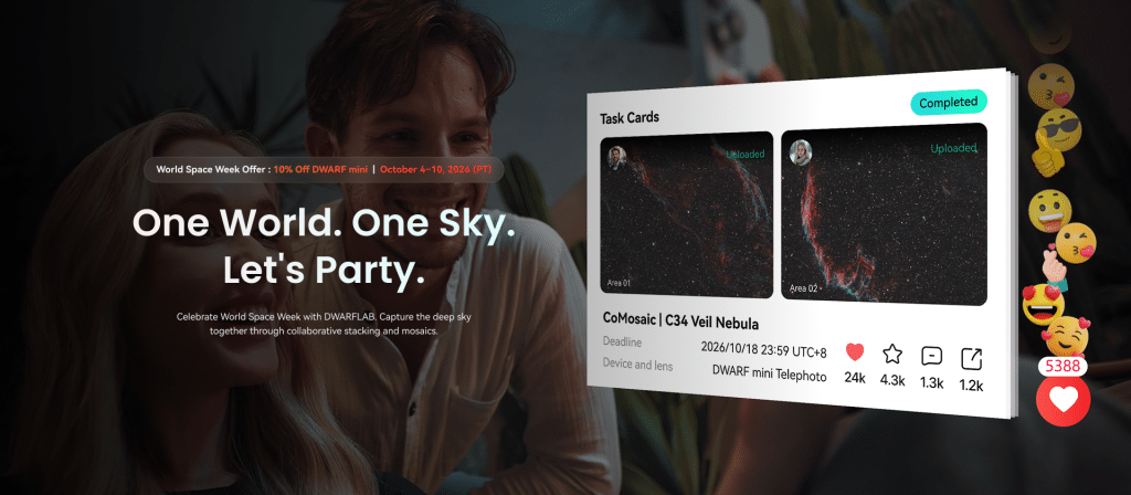 World Space Week × Star Party : observation et images collaboratives avec DWARFLAB