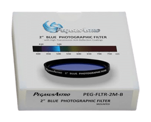 Pegasus Astro — Filtre photographique monté 2 pouces — bleu — photographie détourée